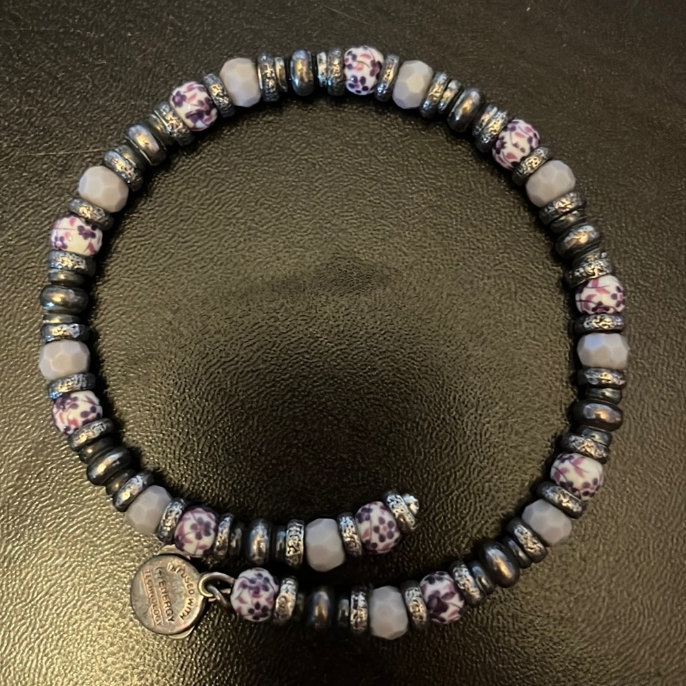 Alex and Ani beaded bracelet purple